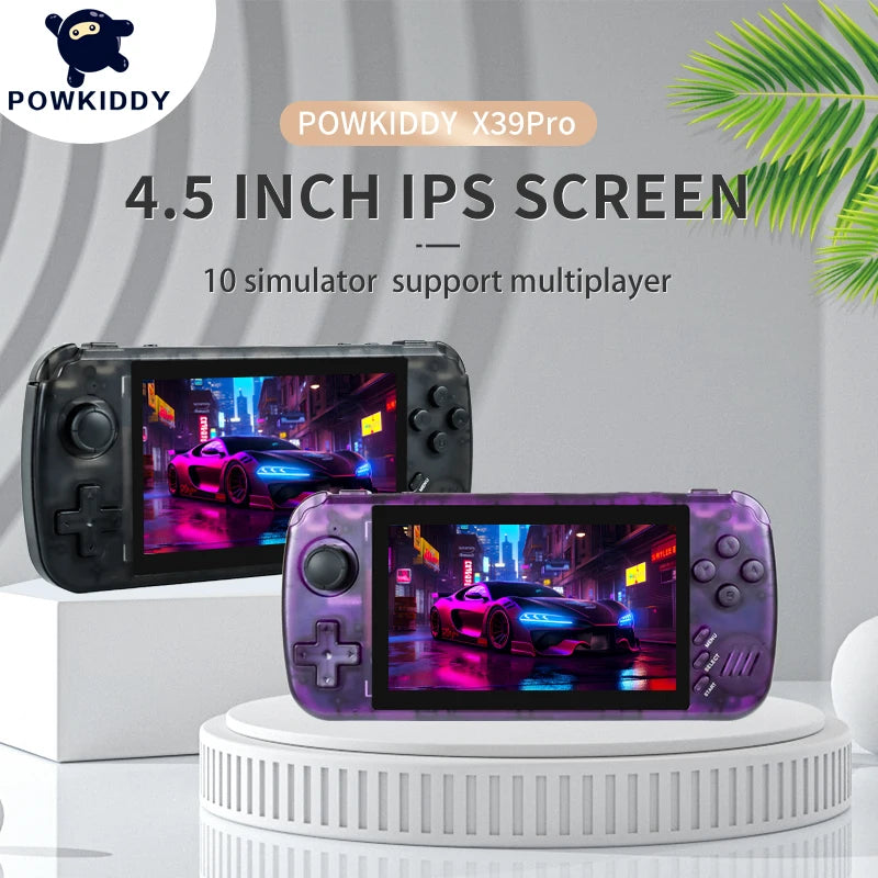 POWKIDDY NEW X39 Pro Handheld Game Console 4.5 Inch Ips Screen Retro Game PS1 Support Wired Controllers Children&#39;s gifts