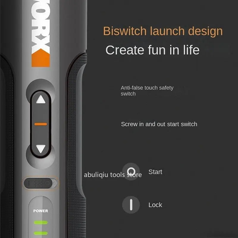 Worx 4V Mini Electrical Screwdriver Set WX242 WX240 Smart Cordless Electric Screw Driver USB Rechargeable 30 Bit Set Drill Tool