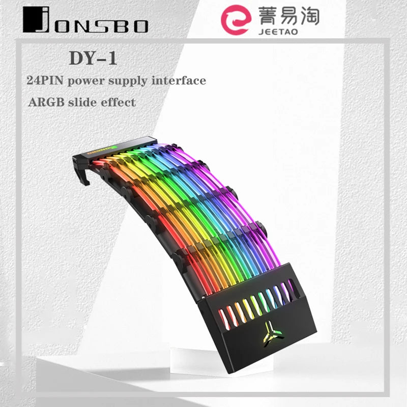 Jonsbo DY-1 Rainbow Bridge 24PIN motherboard rainbow extension line Symphony 5V ARGB lighting effect synchronization neon line