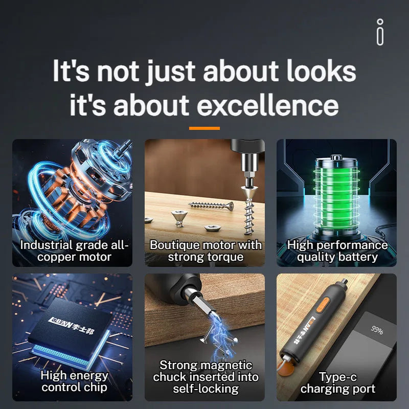 Electric Screwdriver Rechargeable Household Screwdriver Small Multi-Function Electric Screwdriver Lithium Battery Automatic Tool