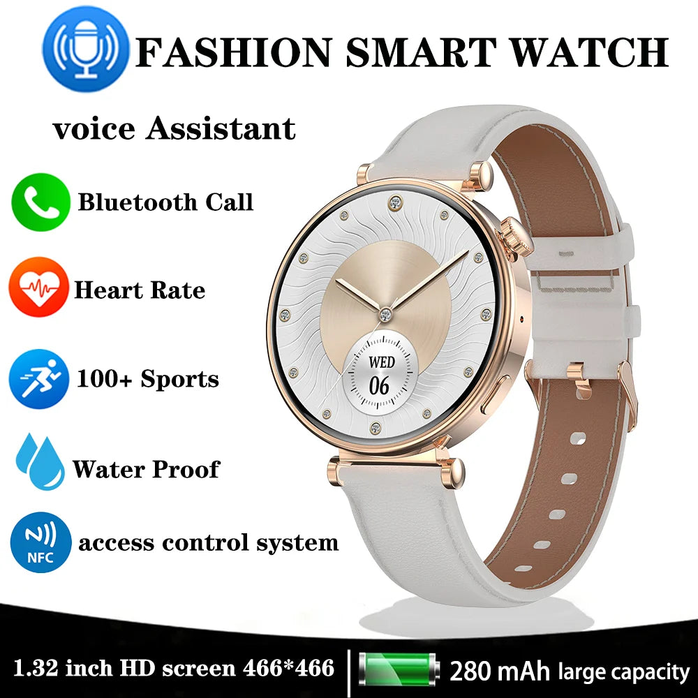 Xiaomi Mijia NFC Smart Watch Women Voice Assistant Bluetooth Call Heart Rate Monitoring Waterproof Sport Fitness Women&#39;s Watches