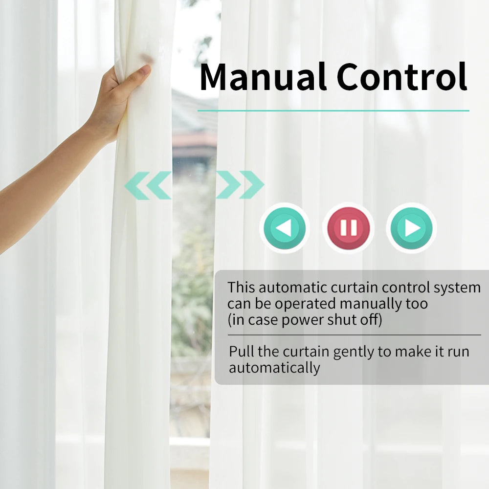 Tuya KR Zigbee Smart Motorized Electric Curtain Motor Intelligent Shutter RF433 Remote for Alexa Google Assistant Smart Things - Stereotech