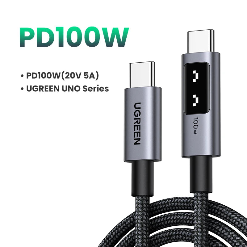 UGREEN UNO PD100W Fast Charge USB C Cable for iPhone 16 15 Type C to Type C Data Cord for Samsung Xiaomi Fast Chaging Cables