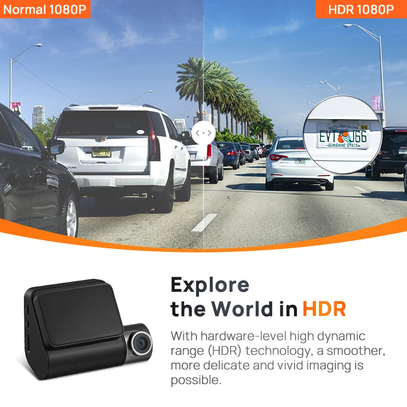 Global 70mai Dash Cam A200 Dual-channel Record 1080P HDR 2&#39;&#39; IPS Screen 24H Parking Monitor 70mai Car DVR A200 WIFI APP 130° FOV