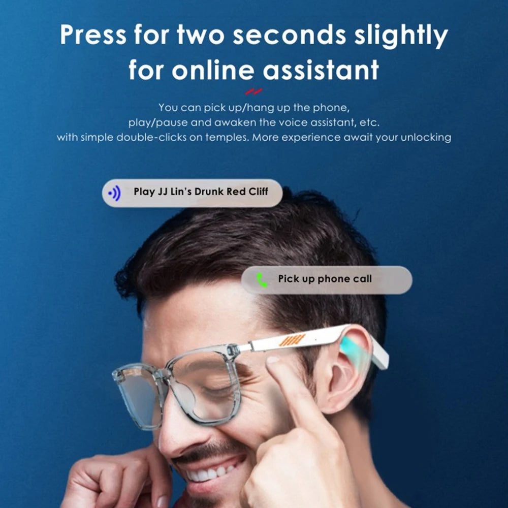 Smart Anti-Blue Light Bluetooth Glasses Stereo Sound Wireless Bluetooth Headset for Driving Working Gaming Hands-free Call