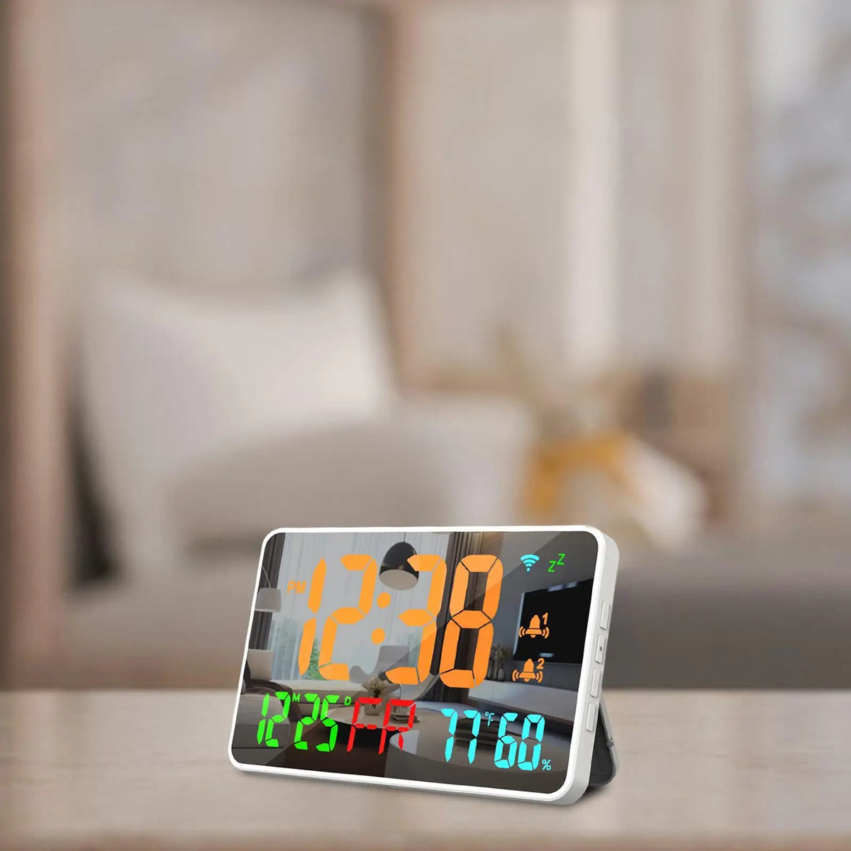 LED Digital Alarm Clock Wall Clock Desk Clock with Snooze Model Electric Clock for Elderly Bedside Living Room Apartment Bedroom