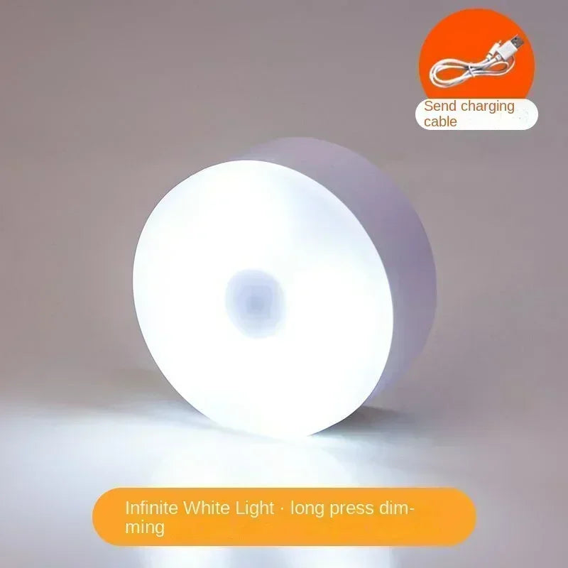 LED Motion Sensor Night Light USB Rechargeable Night Lights Eye Protection Study Lamp for Bedroom Table Closet Decoration