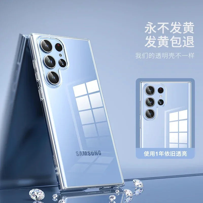 High Transparent Phone Cases for Samsung Galaxy S24 Plus Ultra Soft Back Cover SamsungS24 S24Plus S24Ultra Clear Waterproof Bags