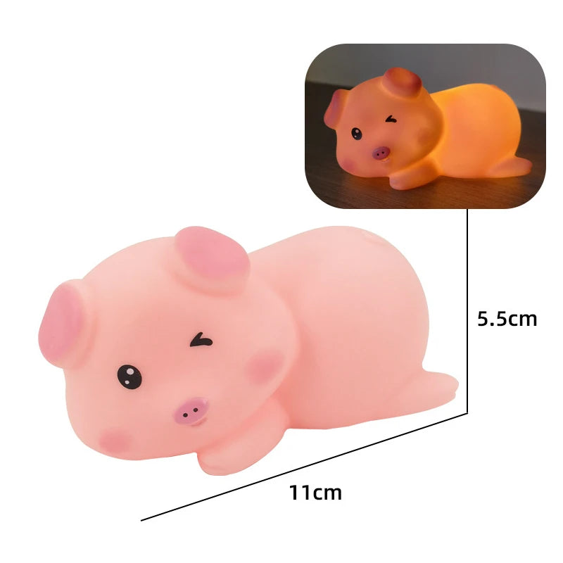 Cute Night Light Nursery Sleeping Night Lamp Panda Pig Dog Duck Rabbit Animals Lamp Vinyl Nightlights for Breastfeeding Toddler