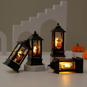 Halloween Decorations Led Candle Light Vintage Witch Castle Pumpkin Ghost Hanging LED Lantern Lamp Haloween Party Decor Supplies