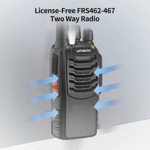 2 PCS UNIKOO Long Range communication Walkies Talkies FRS Set Two Way Ham Radios UHF Walkie Talkie transceiver For camping