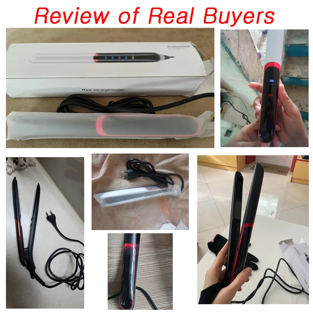 Professional Hair Straightener Curler Electric Splint Flat Iron Negative Ion Straight Curling Iron Plates Corrugation Hair Care