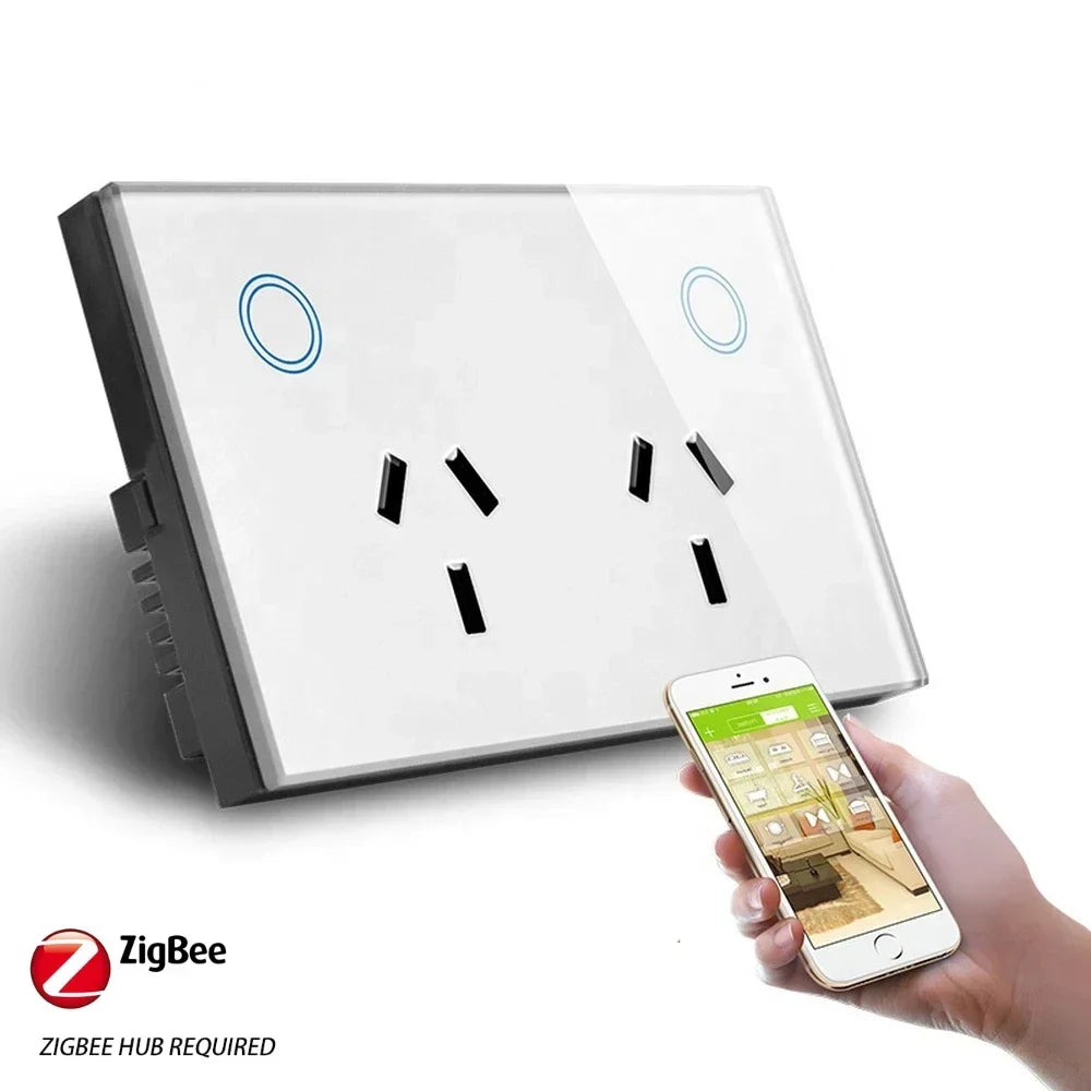 Melery Zigbee Smart Wall Socket AU Electrical Plug Outlet Power Monitoring Touch Sensor Switch Wireless Remote Alexa Google Home