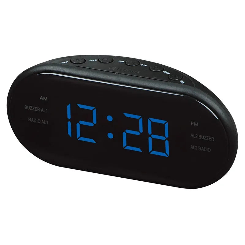 Car Electronic LED Clock Desktop Alarm Clock Digital Table Radio Time Supply Gift Home Snooze Function EU Plug AM/FM