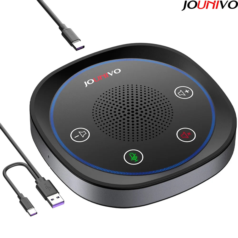 USB Conference Speaker, Microphone with Speakers, Omnidirection Zoom Mic Speakerphone with LED Indicator, Volume &amp; Mute Control