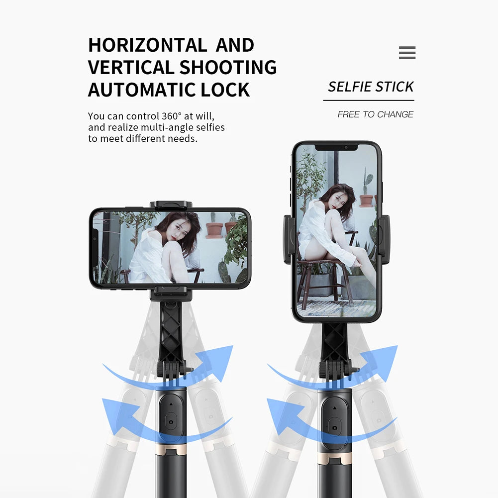 Handheld Gimbal Aluminum Alloy Bluetooth-Compatible Handheld Stabilizer Phone Gimbal Telescopic for Phone Holder Video Record