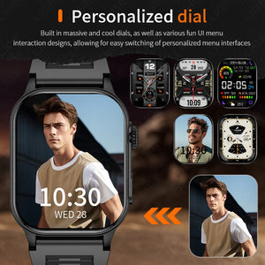 LIGE New Men Smart Watch Flashlight 2.01" HD Large Screen AI Voice Bluetooth Call Sport Watches Health Monitor Smartwatch Women