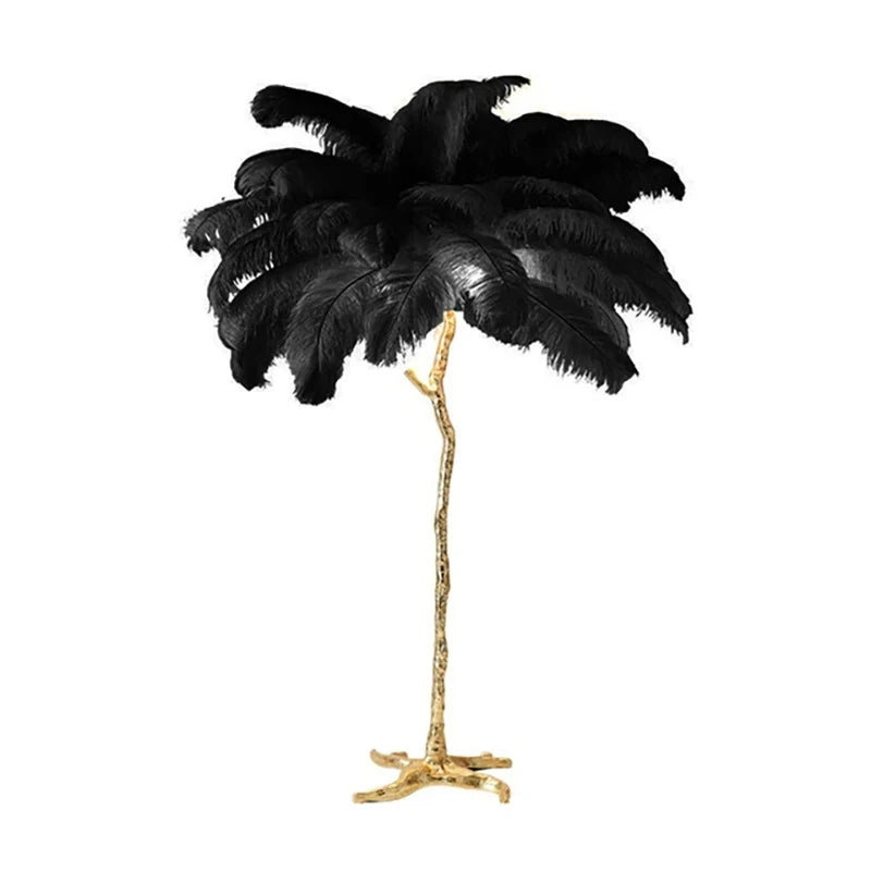 Living Room Led Floor Lamp Interior Reading Bedroom Room Light Ostrich Feather Bedside Tables Sofa Corner Nordic Stand light