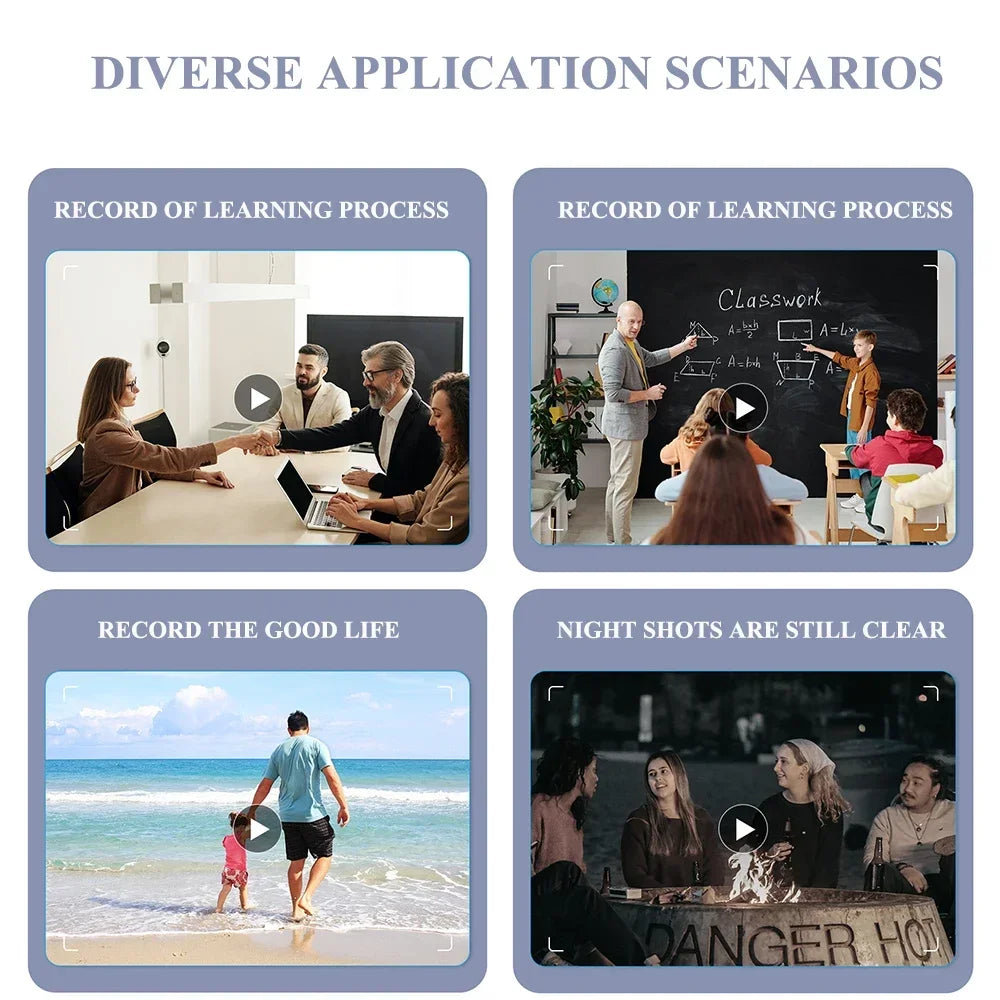 4-256GB Infrared Pen Mini Camera 1080P Video Audio Voice Recorder +Speaker/Screen/Magnet Night Vision Motion Detect Loop Record