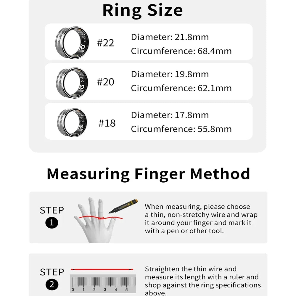 Zordai R12 Smart Ring New Men For XIAOMI Heart Rate Blood Oxygen Health Tracker Ring Exercise Records Calorie Multi Sports Mode