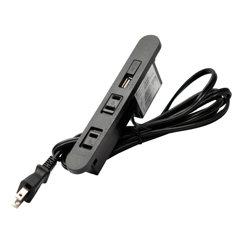 OEM 1.8M Hotel Furniture Recessed Japan 2 AC Outlets 1 USB Ports Power Strip