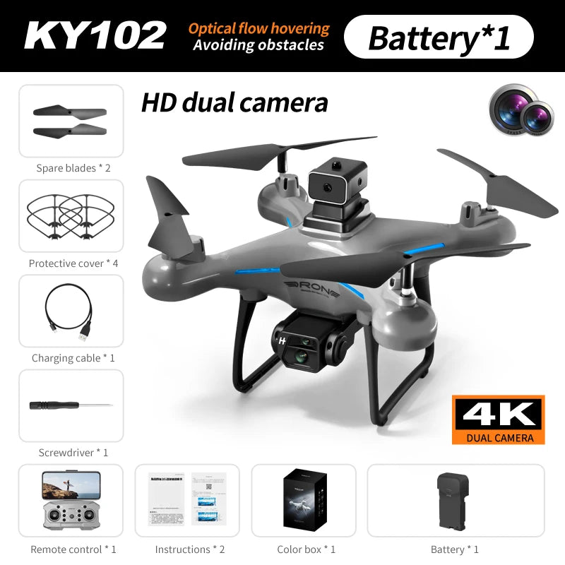 KBDFA KY102 Drone Professional 4K HD Camera RC Aerial Photography Brushless Motor WIFI Lifting Obstacle Avoidance RC Quadcopter