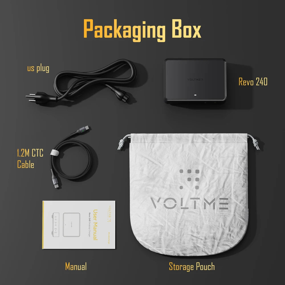 VOLTME 240W Desktop GaN Charger 6-port USB Type C PD Charger Fast Charge 3.0 USB Type C Fast Charger For iPhone 15 14 Pro