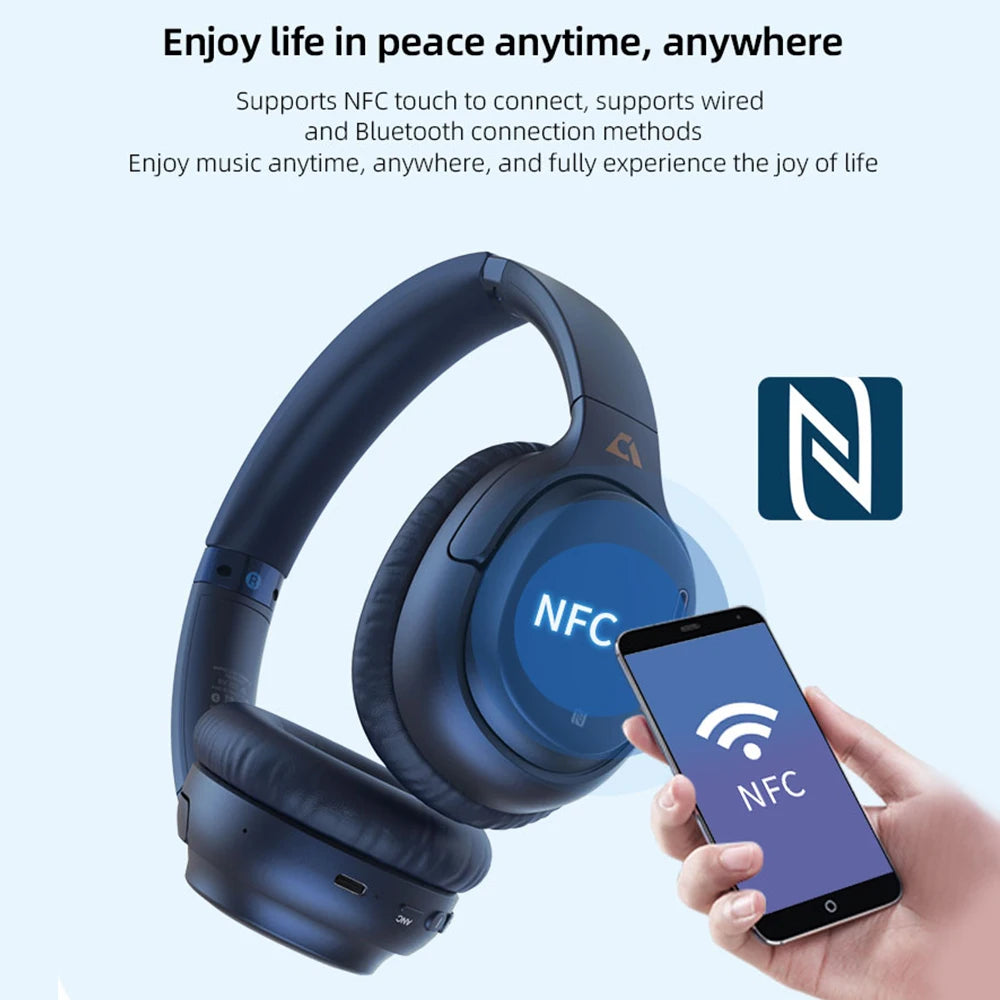 1Mii E700 Wireless Bluetooth Headphones LDAC Lossless Hi-Res Sound,ANC Active Noise Reduction ,HIFI Stereo Gaming Headset,65H