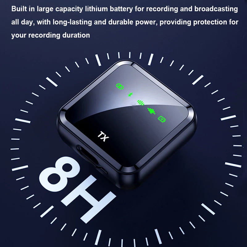 Mini Wireless Lavalier Microphone System Audio Video Voice Recording Mic for iPhone Or Android Mobile Phone Interview Camera - Stereotech