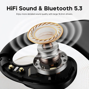 TRIBIT Open-Ear Headphones OpenGo, Wireless Earbuds with LED Display, Bluetooth 5.3, IPX5 Waterproof, 13+90H Playtime With Mic
