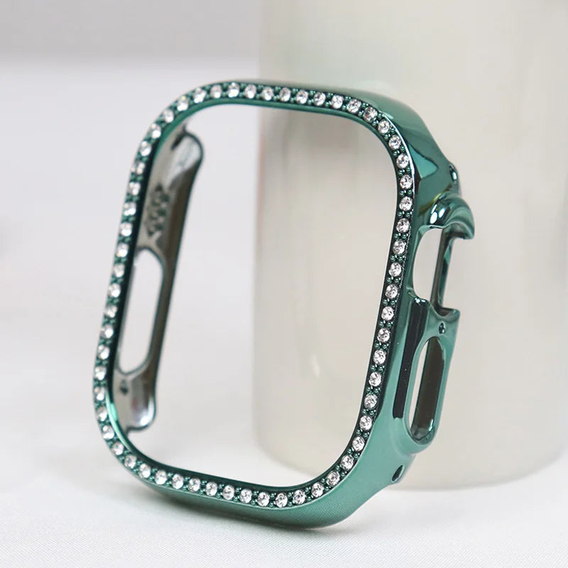 Tempered Glass+Diamond Case for Apple Watch Ultra 49mm smartwatch PC Bumper+Screen Protector Cover for Iwatch Series Accessories - Stereotech