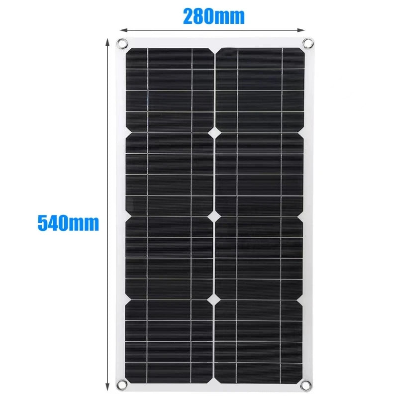 600W Solar Panel 18V Solar Kit Dual USB 12V/5V DC Single Crystal Flexible Solar Charger Suitable For Automotive RV Batteries - Stereotech
