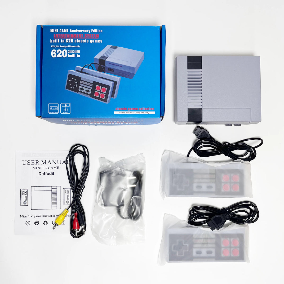 Retro Game Console Classic Mini Video Game System Built-in 620 Games 8-Bit FC Nes TV Console for Adults and Kids