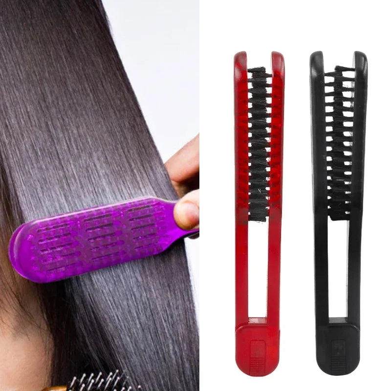 New Pro Ceramic Straightening Comb Double Sided Hair Brush Clamp Hairdressing Natural Fibres Bristle Hair Comb Hairstylig Tool