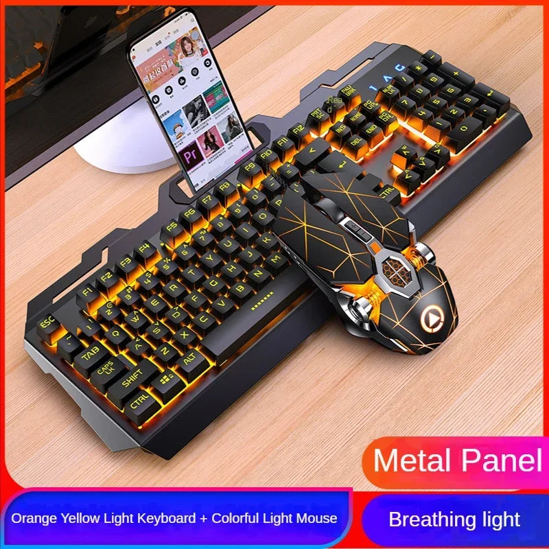 GX2 Wired Combo 104 Keys LED Light Changeable Waterproof RGB Backlit Gaming Mechanical Keyboard And Mouse Set for Desktop Laptop