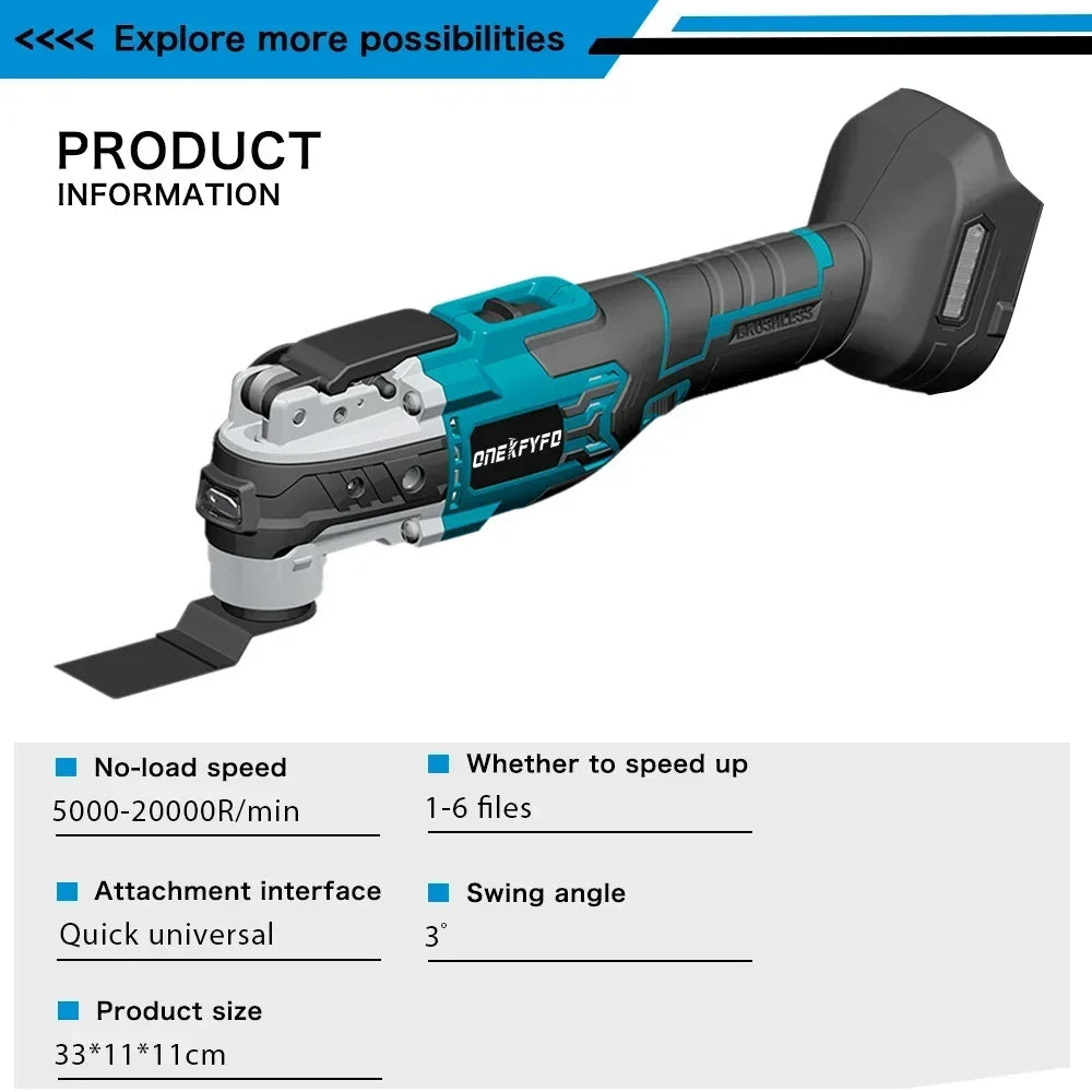 Brushless Electric Oscillating Multifunction Tool Wireless Woodworking Cutting Variable Speed Trimmer Saw For Makita 18v Battery