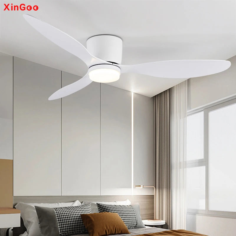 Ceiling Mounted FanLight Intelligent Ceiling FanLamp Bedroom Restaurant Household Lowfioor Electric Fan CeilingLamp Nordic Style - Stereotech