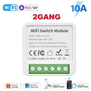 Tuya WiFi 1/2/3/4 gang Smart Switch Module with Dual Way Control Smart Life Smart Home Work with Alexa Google home Yandex Alice