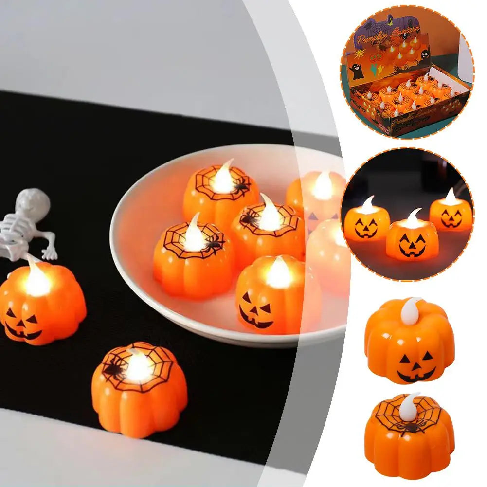 1PC Halloween Pumpkin Lights LED Electronic Candle Lights Halloween Horror Props Home Bar Haunted House Decoration Props