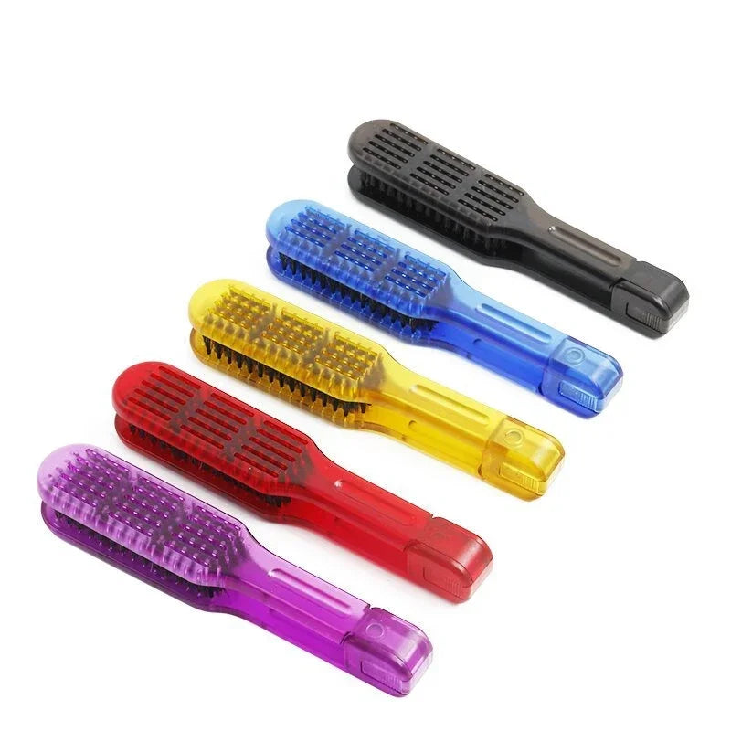 New Pro Ceramic Straightening Comb Double Sided Hair Brush Clamp Hairdressing Natural Fibres Bristle Hair Comb Hairstylig Tool
