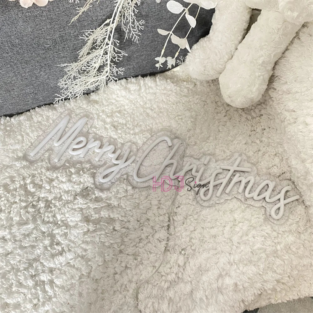 Merry Christmas Neon Led Sign Letter New Year Neon Lights Sign USB Bedroom Christmas Party Home Wall Bar Decor Neon Night Lights