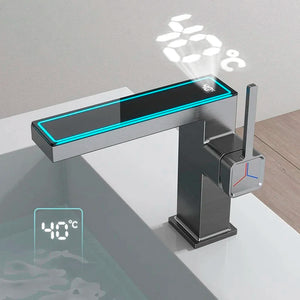 Digital Basin Faucet Bathroom Temperature Smart Display Sink Faucet Hot And Cold Water Kitchen Sink Mixer Wash Tap