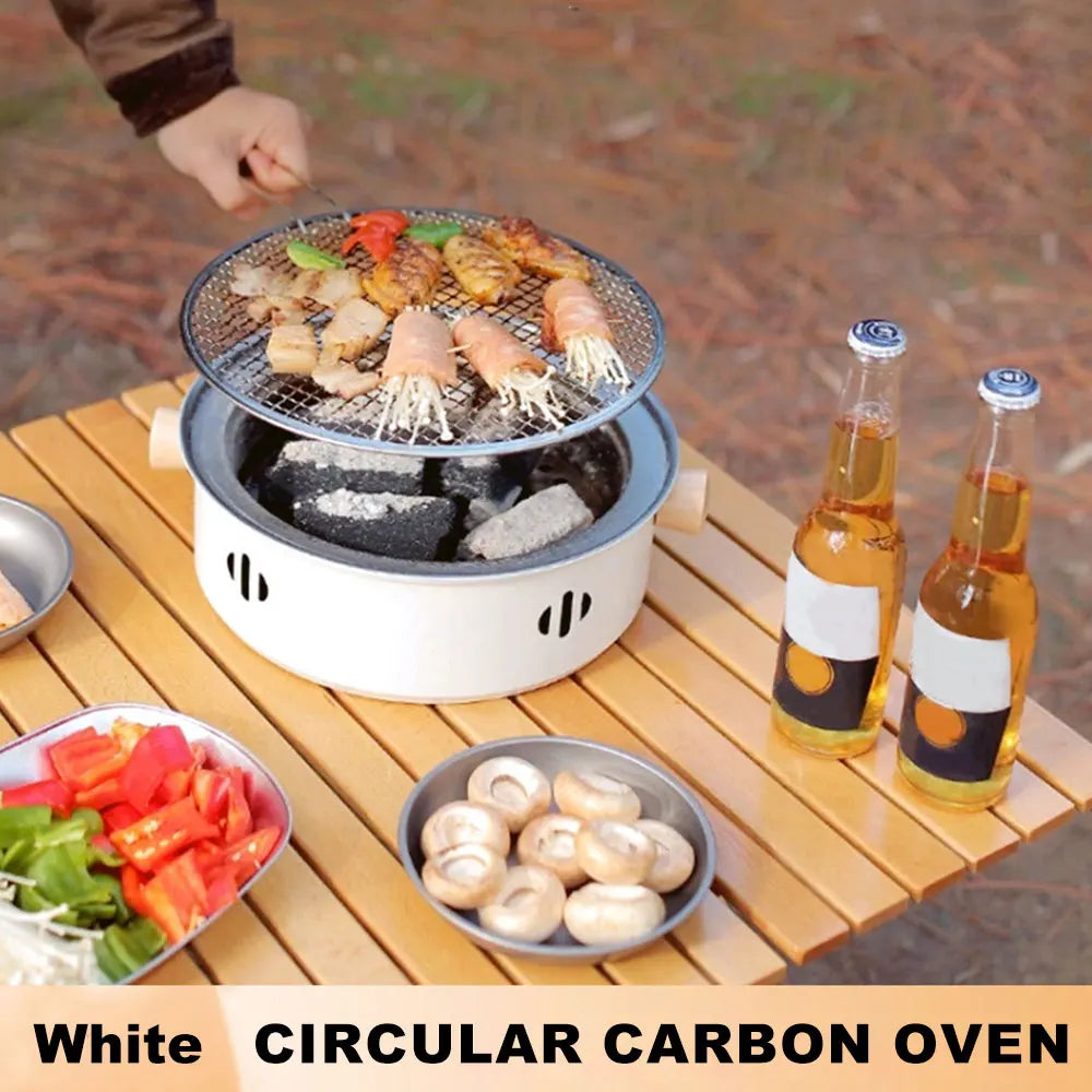 Barbecue Grill Home Barbecue Outdoor Camping Charcoal BBQ Stove Grills Mesh Portable Smokeless Barbecue Grill Pan Multifunction - Stereotech