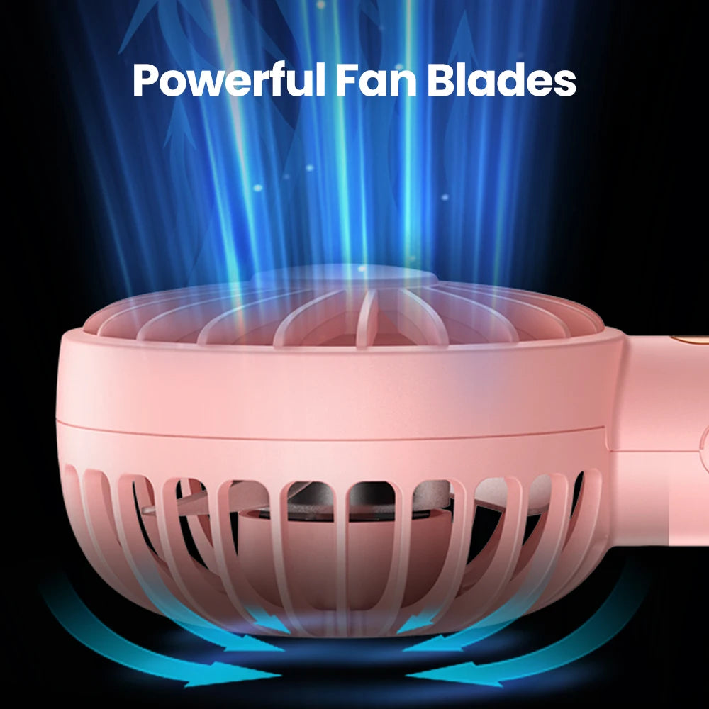 TOPK Mini Portable Fans Handheld USB Rechargeable Fan Mini Desktop Air Cooler Outdoor Fan Cooling Hand Fans Ventilation Fan - Stereotech