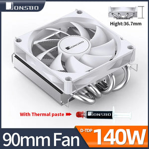 Jonsbo HP-400S CPU Cooler 4 Heatpipe Down Pressure Air Cooling Radiator 90mm 4Pin PWM Temperature Control Fan for ITX Small Case