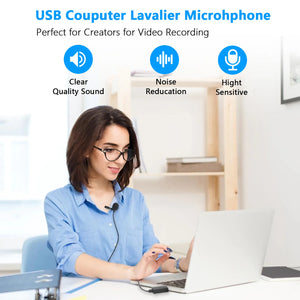 BOYA BY-LM40 4m Lavalier Lapel USB Microphone for PC Gaming Laptop Computer Windows Mac Streaming Vlogging Youtube Recording