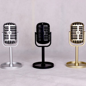 Simulation Classic Retro Dynamic Vocal Microphone Vintage Style Mic Universal Stand For Live Performanc Karaoke Studio Recording - Stereotech