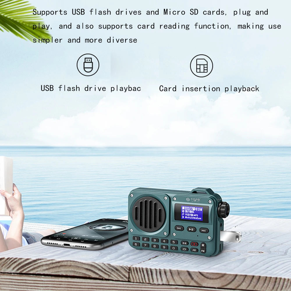 BV800 Portable Bluetooth Speaker with FM Radio,LCD Screen Display, Antenna, AUX Input, USB Disk, TF Card, MP3 Player