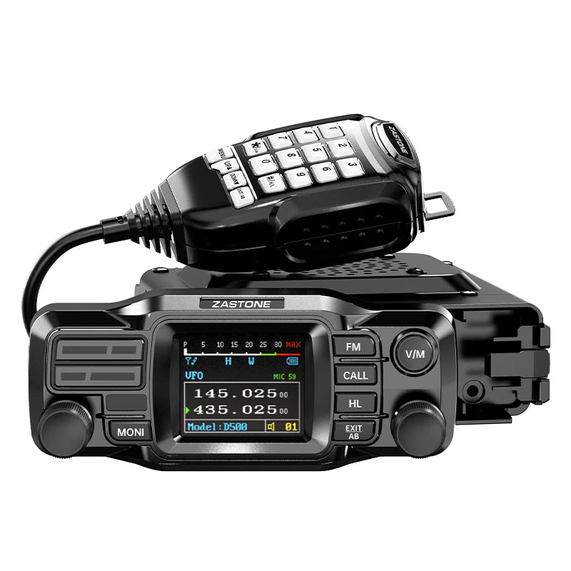 ZASTONE D500 Car Walkie Talkie 25W Mini Mobile Car Radio HF Transceiver Decoding Outdoor Communication 130-179MHZ