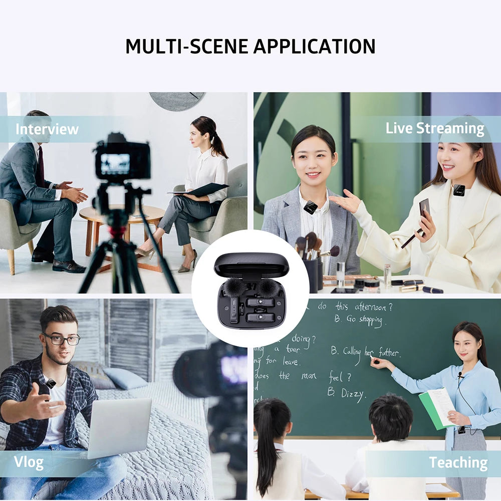 TOALLIN Professional Wireless Microphone for Gaming/Interview/Streaming/Vlogging, Lavalier Microphone with Noise Reduction